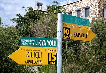 Signposts along the Likya Yolu